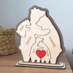 Personalized Wooden Bears Family Puzzle Gift