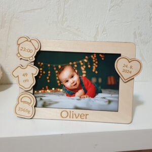 Personalized Wooden Baby Photo Frame