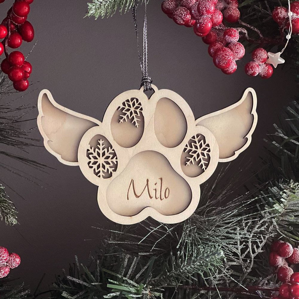 Memorial Pet Paw Christmas Tree Decoration